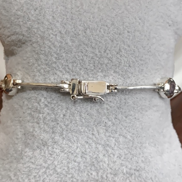 925 silver bracelet with multi color stones - Picture 3 of 7